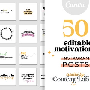 Motivational Instagram Post Templates - Canva Templates - Quotes for Instagram - Creative Instagram - Canva Designs - Digital Download