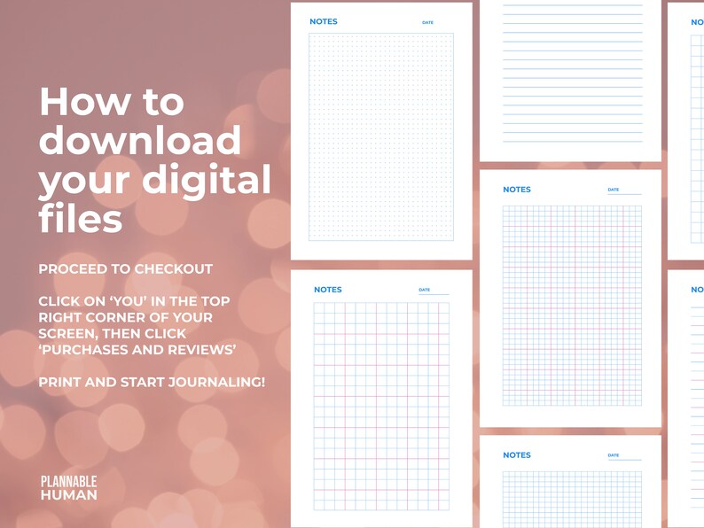 Minimalist Note Taking Templates Printable Grid, Lined, Dot Grid ...
