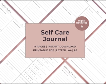 Wellness Planner | Self Care Bundle | B&W Letter, A4, A5 | Anxiety Management Worksheet| Printable Planner Inserts