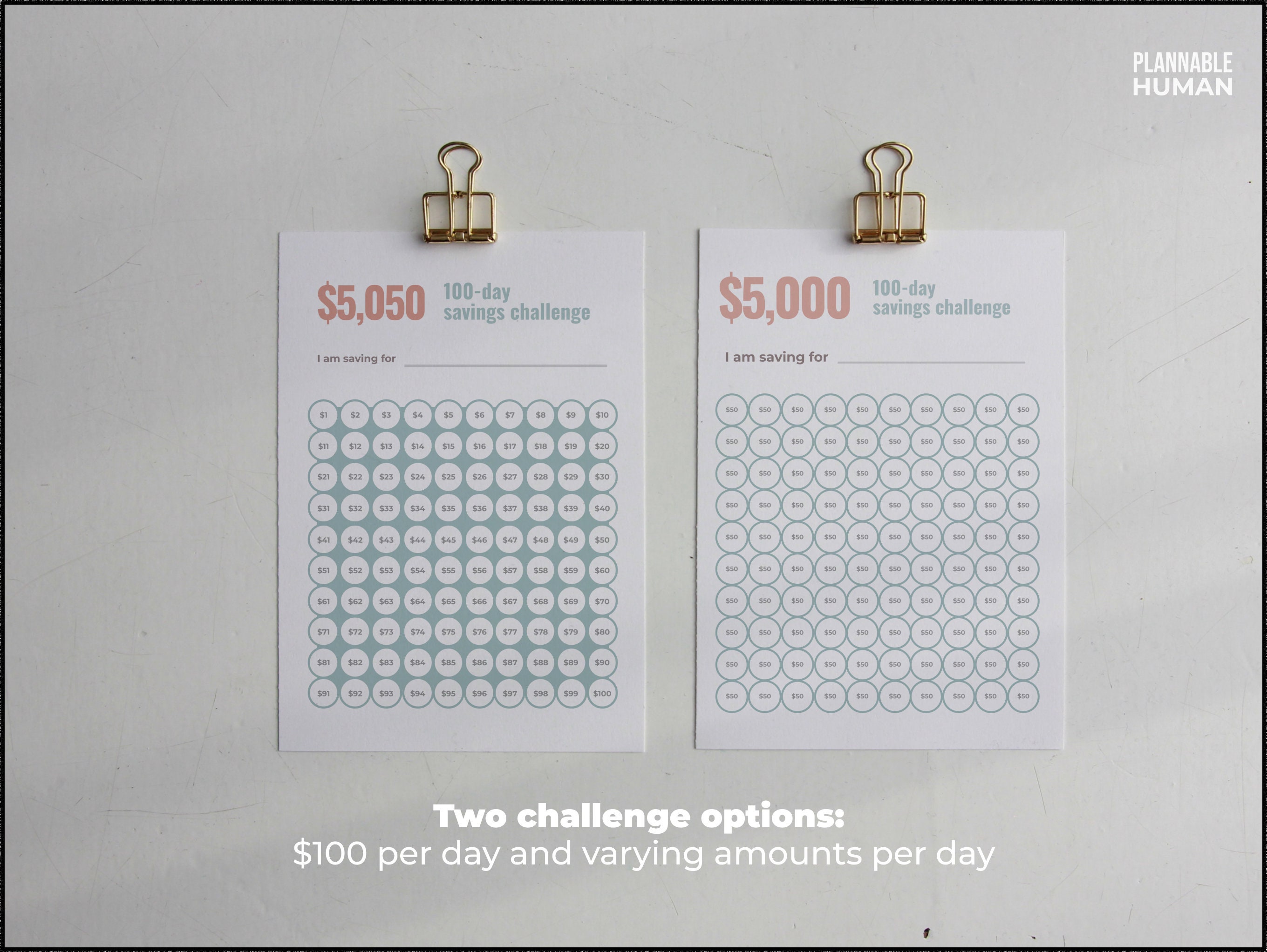 5,000 Savings Challenge Printable Worksheet Letter, A5, A4 and ...