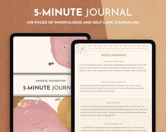 5 Minute Digital Goodnotes Journal | Daily Gratitude Journal for iPad, Goodnotes and Notability | Self Care, Goal Setting, Self Reflection