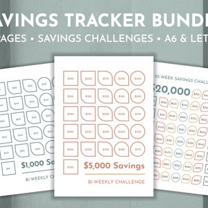 Savings Challenge Bundle | A6 & Letter Size | Monthly, 26-Week, 52-Week, 100 Envelope Printable PDFs