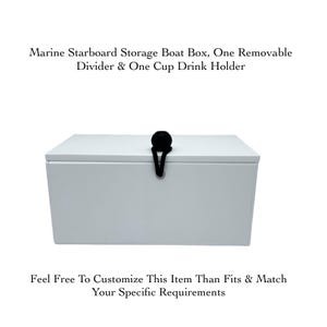 Marine Boat Storage Box Starboard HDPE -Watertight Organizer With Cup Holder & Divider for boats