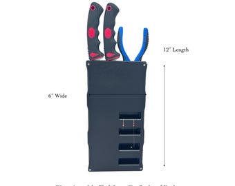 2 Fillets Knives holder, Pliers & Fishing Hooks Holders Starboard Marine Case Mounted.