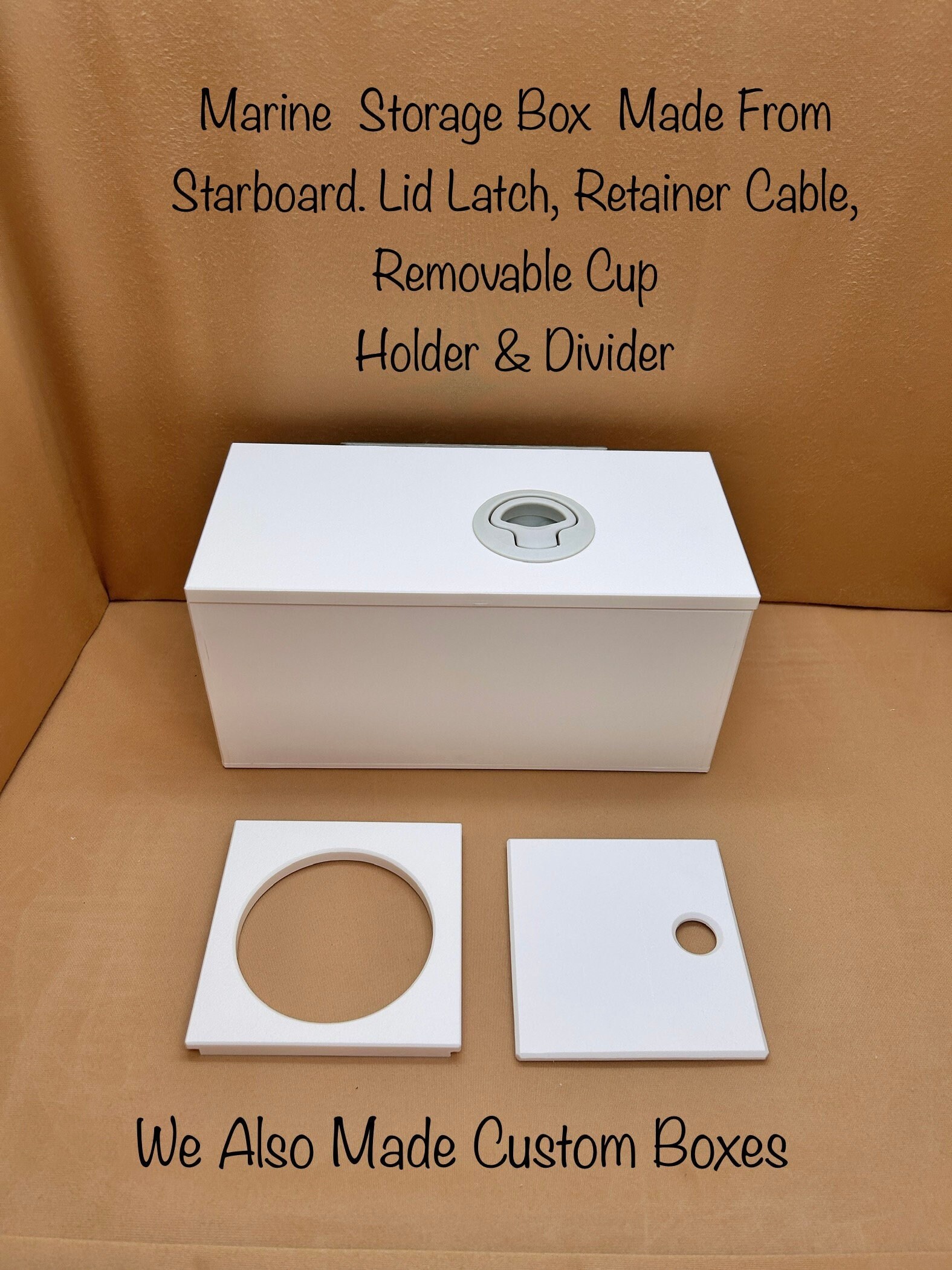 Marine Boat Storage Box for Console, Dashboard Made From Starboard Free