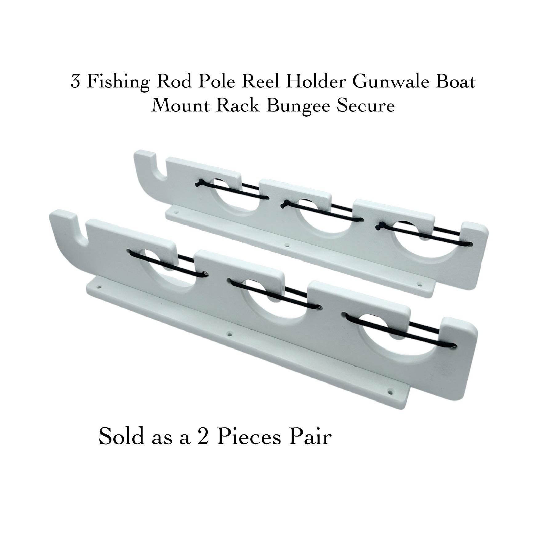 3 Fishing Rod Pole Adjustable Reel Holder Gunwale Boat Mount Rack 3 Fishing Rod Pole Adjustable Reel Holder Gunwale Boat Mount Rack