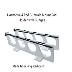 4 Canna da pesca Supporto per mulinello regolabile Gunwale Supporto per barca Bungee Secure