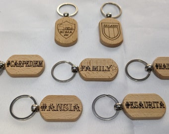 Schlüsselanhänger aus Holz mit Lasergravur, personalisierbar, passend für alle Gelegenheiten