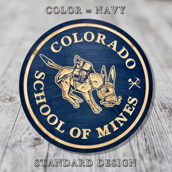 Insegna Colorado School of Mines / Legno intagliato / Varie dimensioni e colori