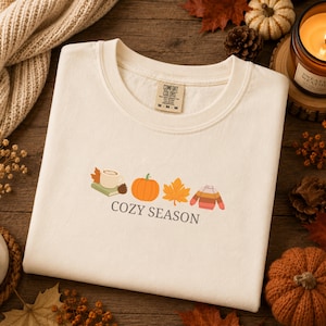 Cozy Season Shirt, Fall Book Lover, Pumpkin Season Tee, Pumpkin Patch Shirt, Fall Crewneck, Fall Coffee Lover Gift, Sweater Weather Shirt