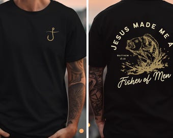 Fisher of men shirt, Christian dad shirt, Religious gifts for dad, christian merch men, Christian fishing shirt, Jesus shirt, bible verse t