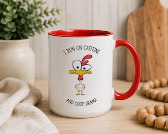 Taza de café divertida con forma de pollo, taza divertida con forma de pollo, taza con forma de pollo, taza de la señora loca de los pollos, regalo para dueños de pollos, regalos con temática de pollos, pollo