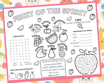 Fruto del Espíritu, imprimibles cristianos para la educación en casa, páginas para colorear para la escuela dominical, actividades bíblicas para preescolar, actividades para la escuela dominical