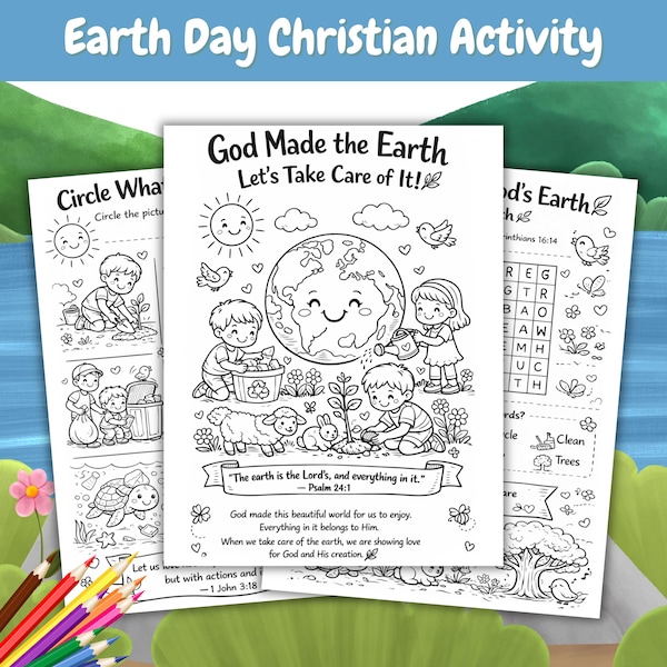 Earth Coloring Sheets - Etsy UK
