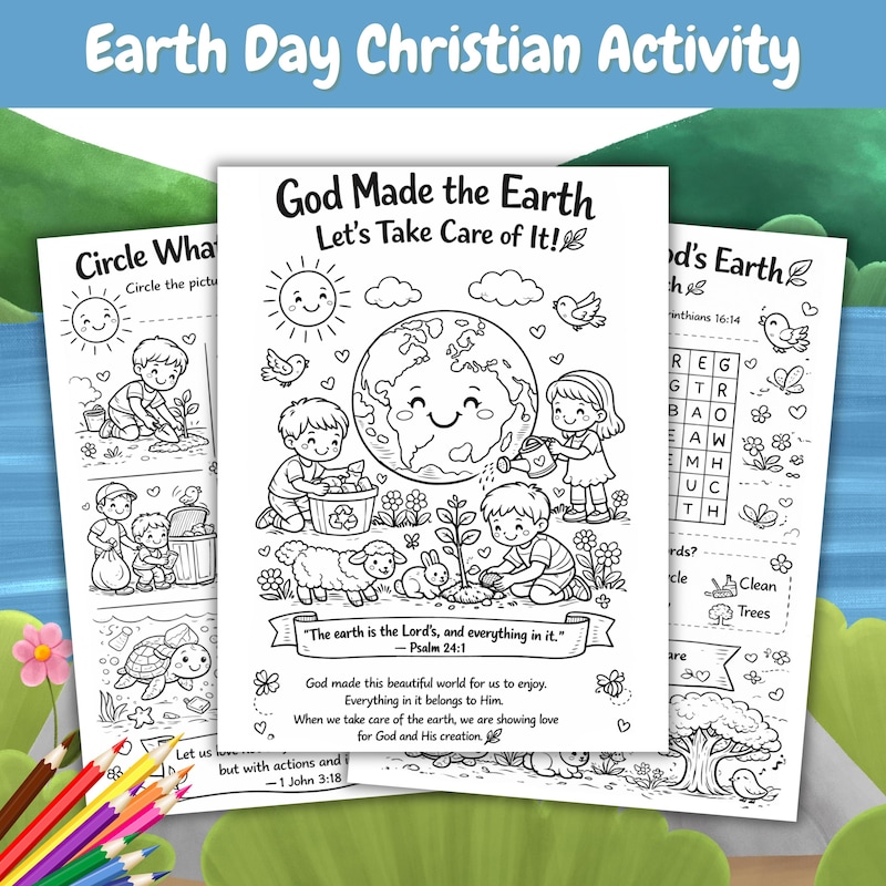Earth Coloring Sheets - Etsy UK