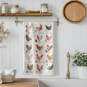Chicken tea towel, chicken dish towel, chicken kitchen towel, chicken hand towel, farmhouse dish towel, chicken towel, kitchen hen towel