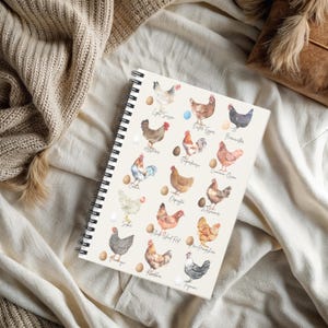 Chicken journal, farm journal, country notebook, gift for chicken owner, farm stationary, chicken stationary, chicken lover, cute journal image 4