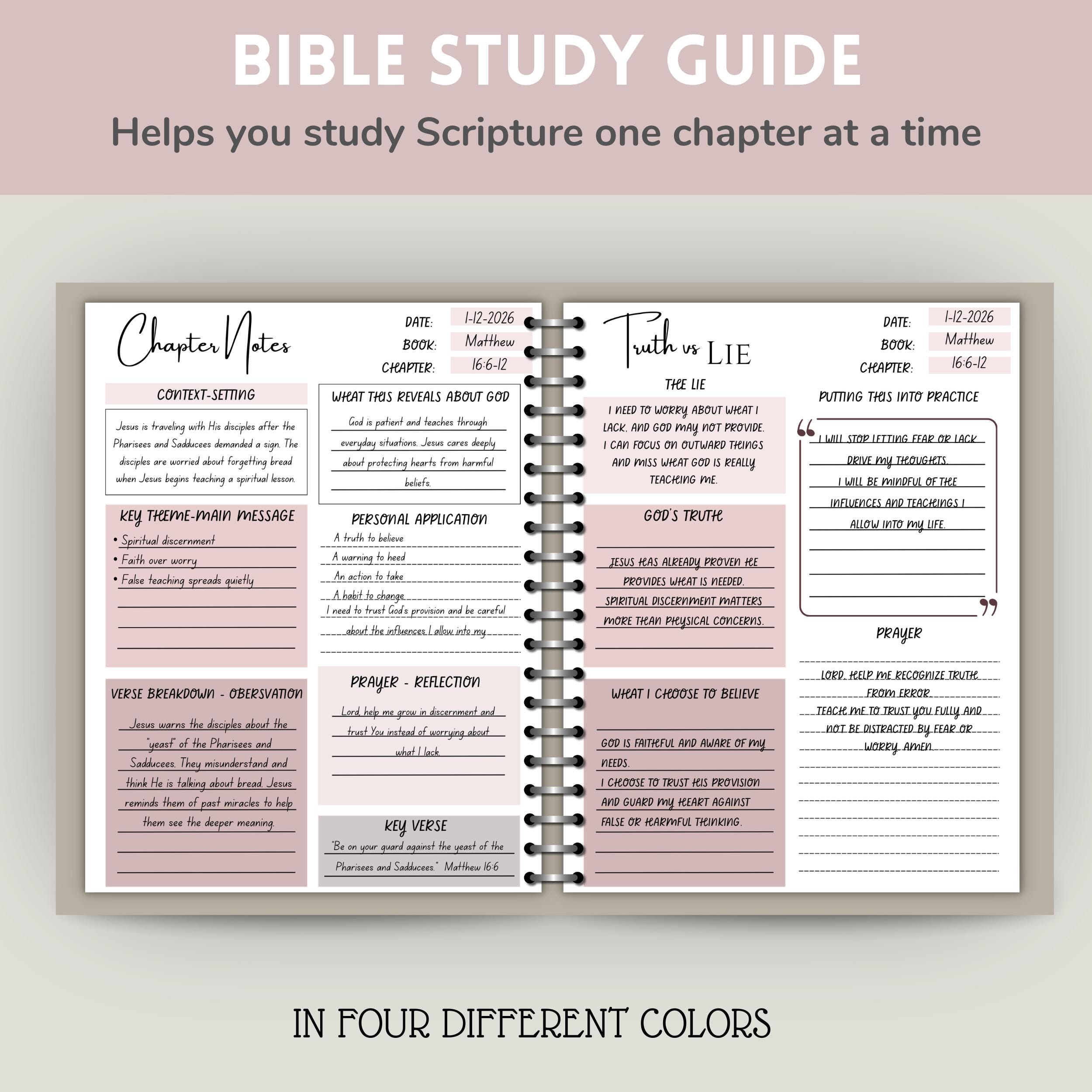 Printable Bible Study Notes, Scripture Journal Template (digital ...