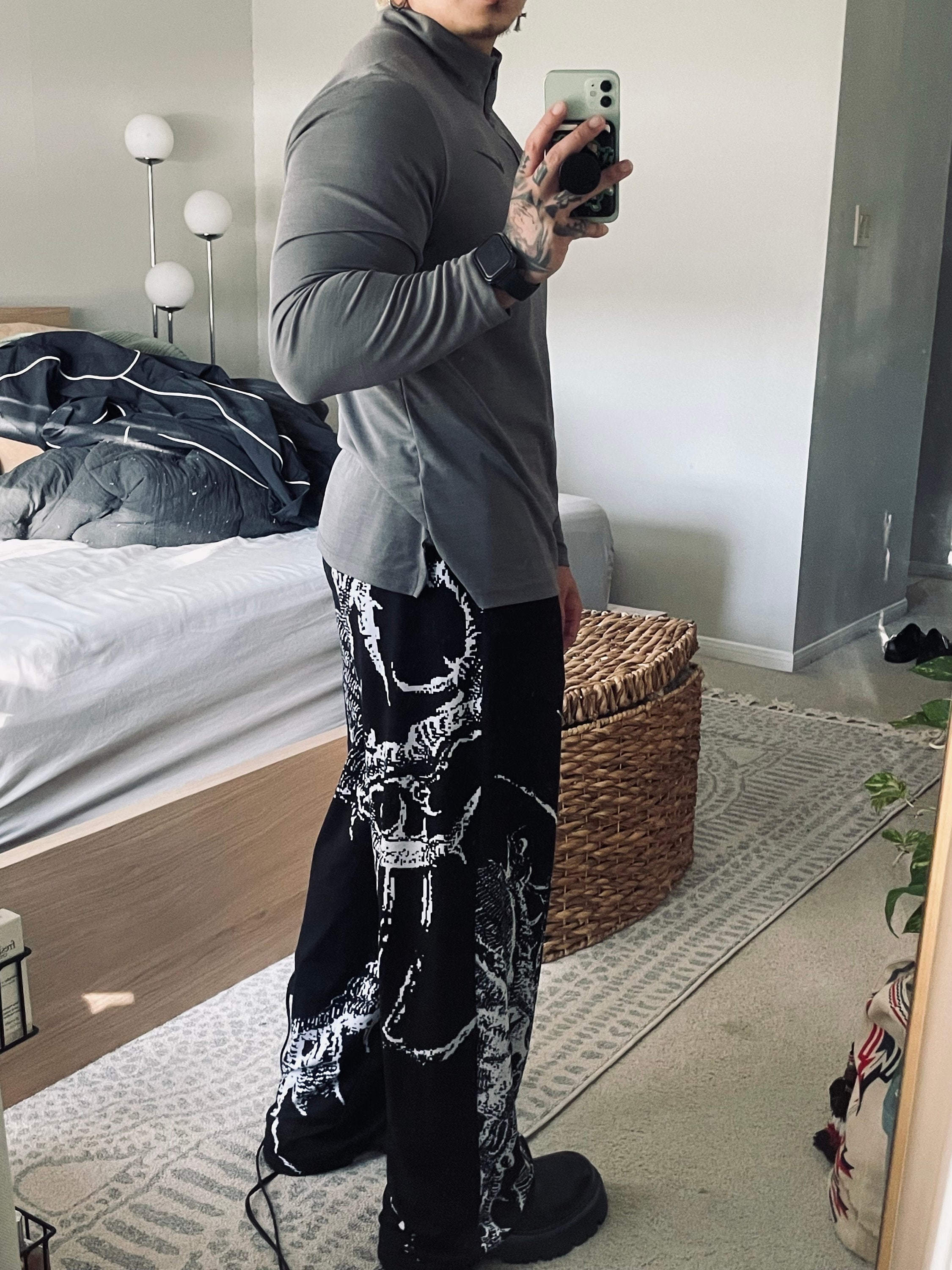 The Maneater Cybersigil/aggrogoth Wide Leg Sweatpants - Etsy