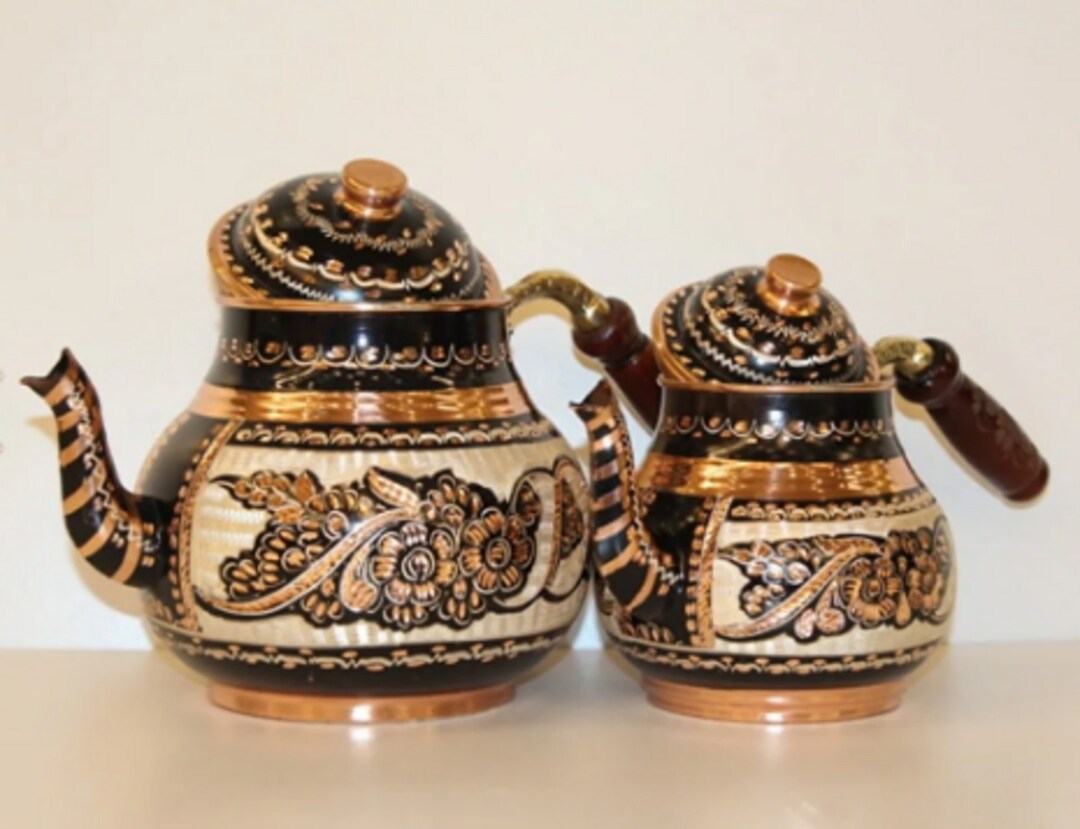 Handmade Copper Teapot Set Turkey Erzincan Handmade Copper Teapot Set