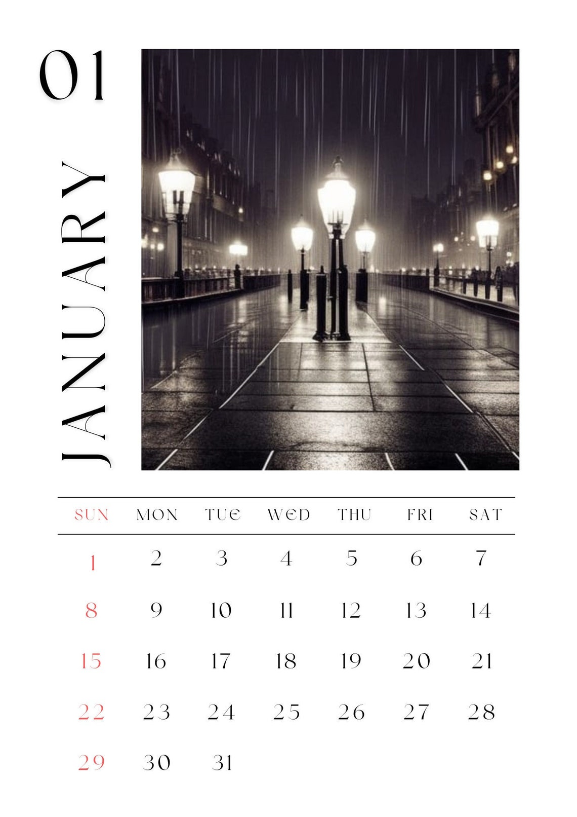 12 Page 2023 Digital Calendar With 12 Different Pictures of Etsy UK