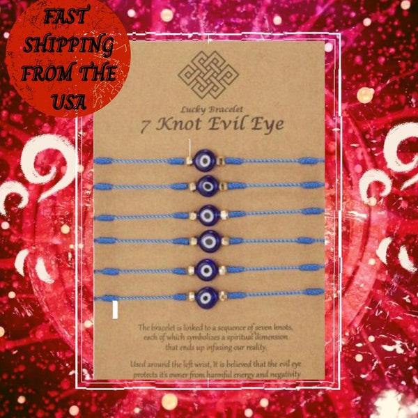 7 knot evil eye bracelet clearance