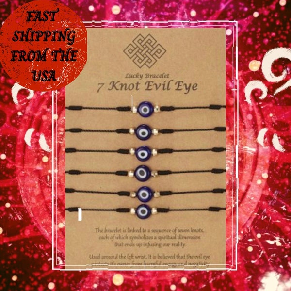 7 Knot Evil Eye Bracelet Etsy