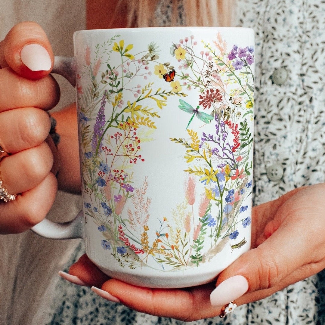Pretty Cozy & Custom Designer-inspired Wildflower Mug Best Selling 2023 ...