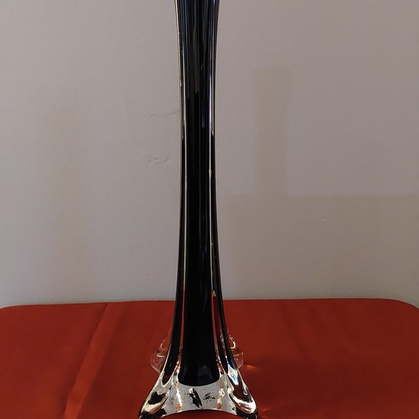 Eiffel Tower Black bud vase. Mid century