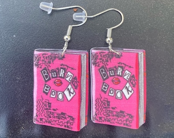 Mean Girls Burn book earrings