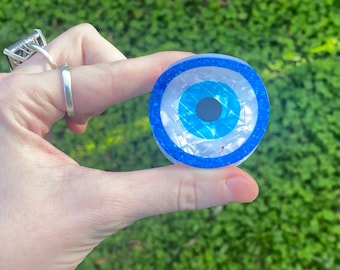 mini evil eye claw clip