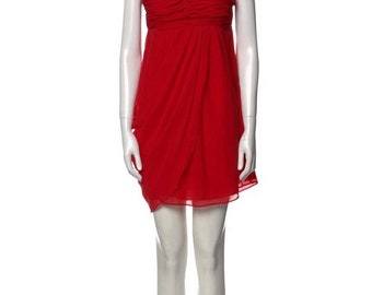 Tibi Strapless Red Silk Dress 2