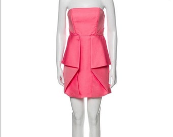 Tibi Pink Stunning Oragi Strapless Silk Mini dress 2