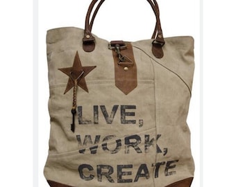 Mona B Canvas Bag LIVE WORK CREATE