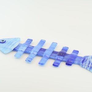 Handmade Fused Glass Blue Fish Wall Hanging Decor