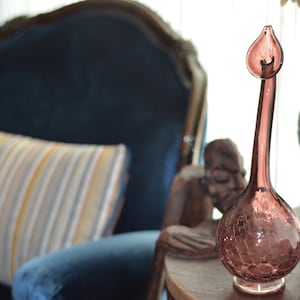 Blown Glass Decorative Tulip Vase - Cracked Glass Purple Jack in the Pulpit Vase