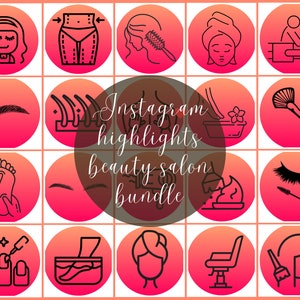 Instagram Highlights bundle Icons for Beauty Salon, Spa, Instagram 23 Hair Salon Makeup Blogger Artist Social Media