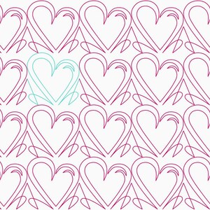 Funky Love E2E-Longarm Digital Quilting Pattern Edge to Edge Instant Download