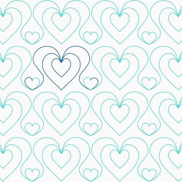 Heart to Heart E2E-Longarm Digital Quilting Pattern Edge to Edge Instant Download