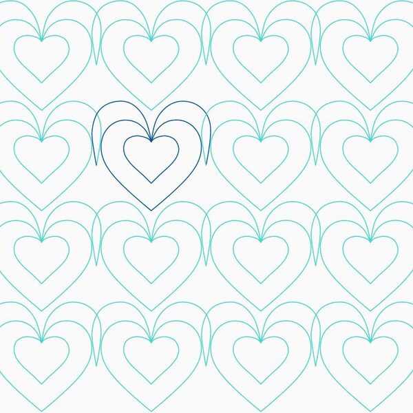 Hearts Of Joy E2E-Longarm Digital Quilting Pattern Edge to Edge Instant Download