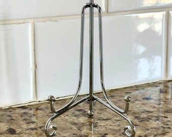 Silver plated display stand/holder/easel, 4 inches tall.