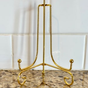 6 inches tall gold plated display stand/holder/easel