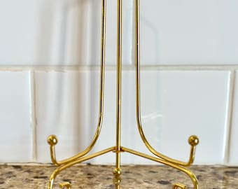6 inches tall gold plated display stand/holder/easel