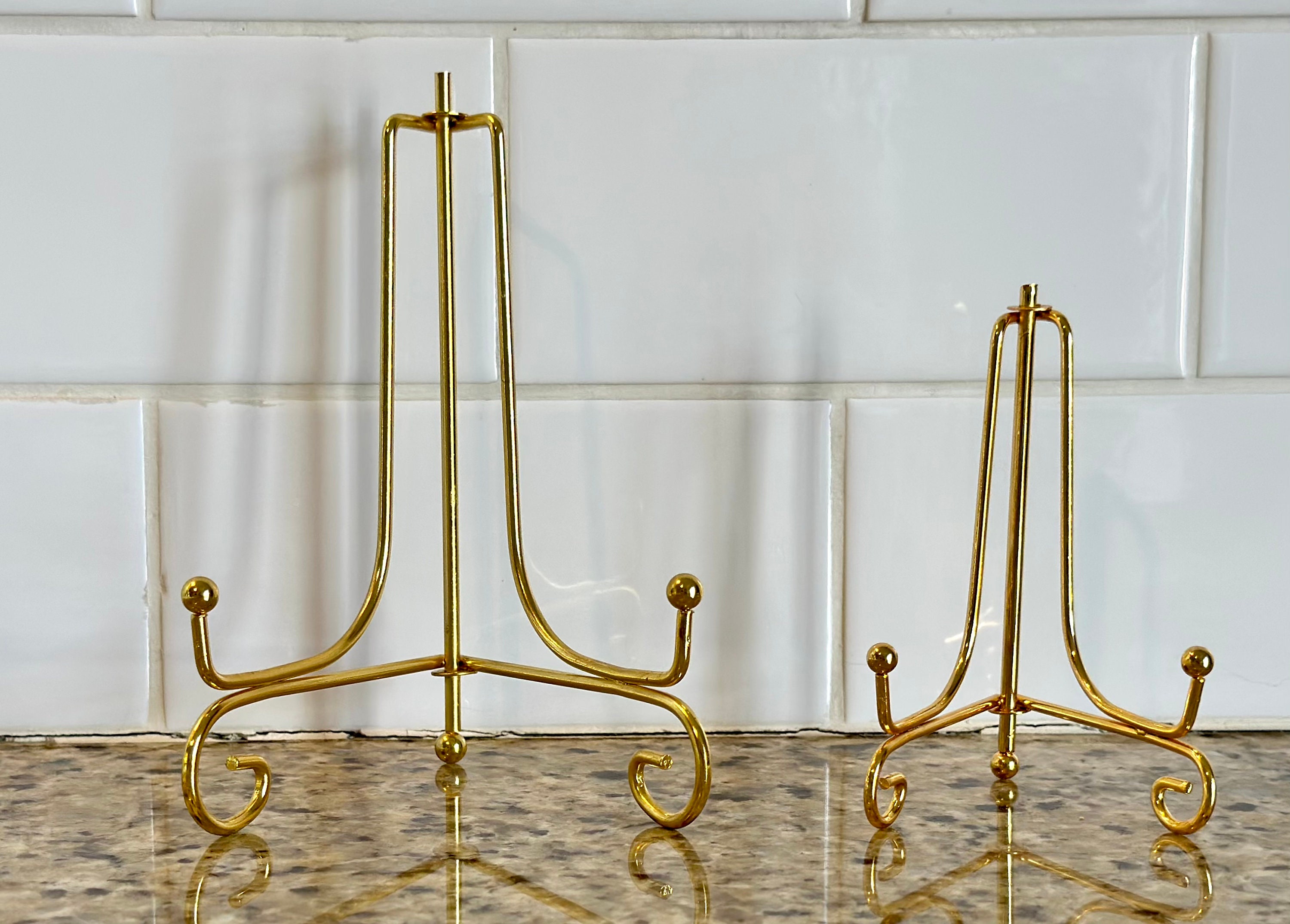 4 Inches Tall Gold Plated Display Stand/holder/easel Etsy