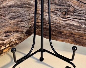 4 inches tall black iron plated display stand/holder/easel