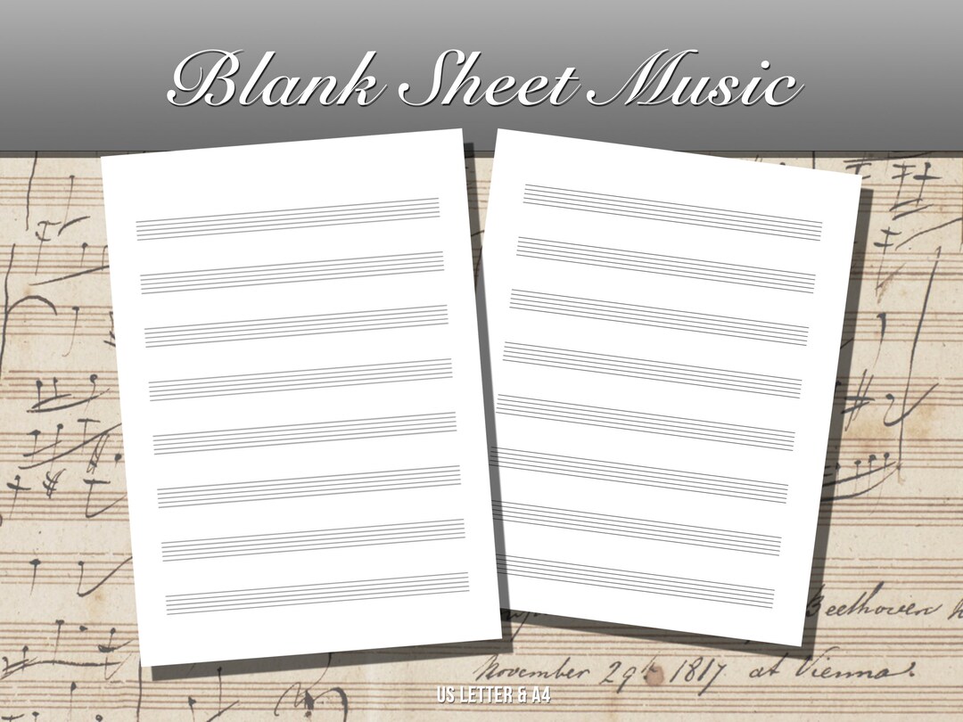 Blank Sheet Music Printable Staff Paper Music Manuscript Etsy