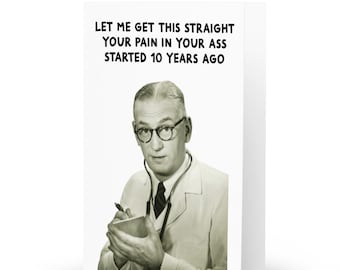 Funny Rude 10th Year Wedding Anniversary Card Happy 10th Anniversary Card