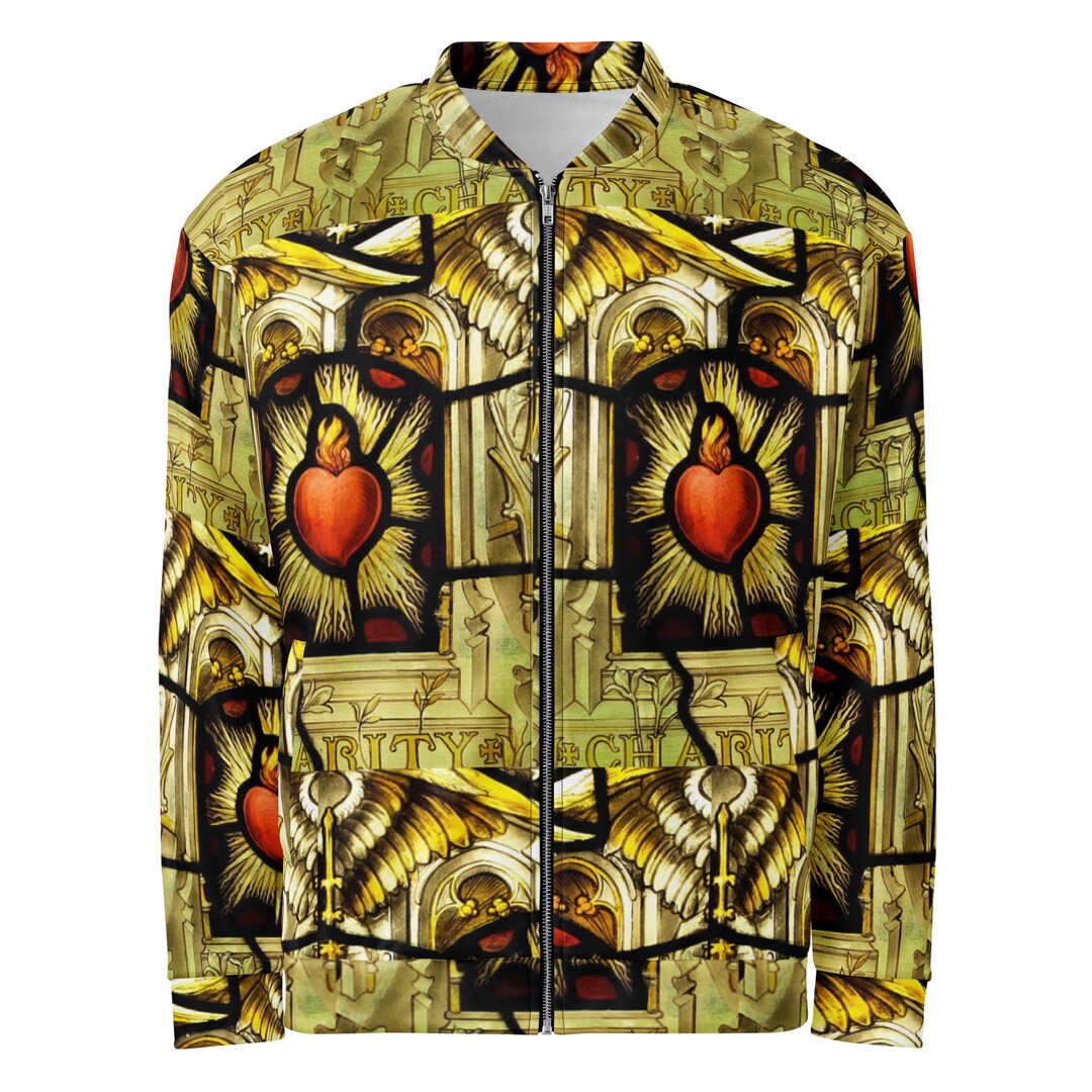 Sacred Heart Unisex Bomber Jacket Christian Jacket Colorful Bomber ...
