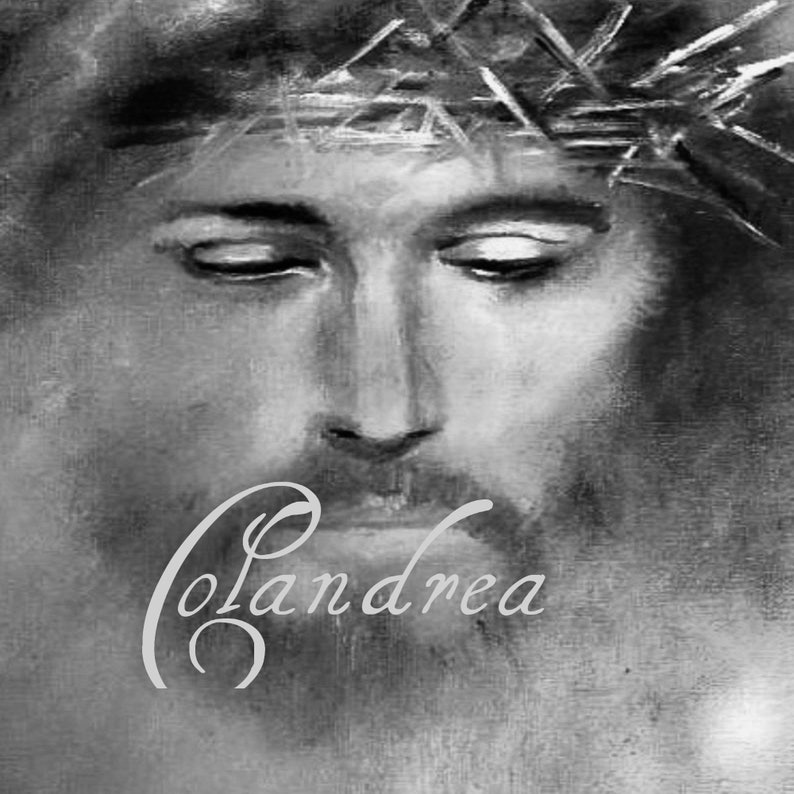 Jesus Portrait Painting Art Print/ Crown of Thorns - Etsy