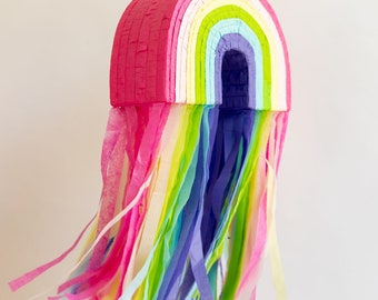 Riles & Bash Rainbow Piñata with Colorful Streamers